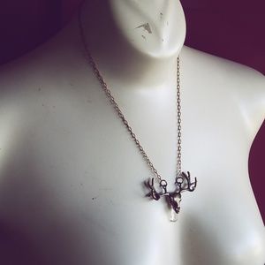 "Fearless Figment"🌵Golden Stag Skull Necklace